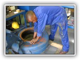 Our Employee Cleaning Submersible Impeller cover
